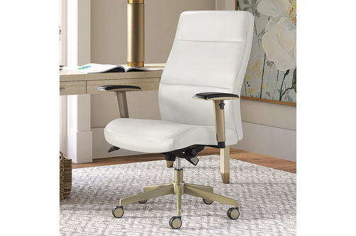 La-Z-Boy - Baylor Modern Bonded Leather Executive Chair - White - Bonded Leather