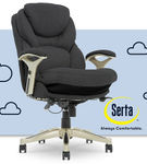 Serta - Upholstered Back in Motion Health & Wellness Manager Office Chair - Fabric - Dark Gray