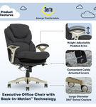 Serta - Upholstered Back in Motion Health & Wellness Manager Office Chair - Fabric - Dark Gray