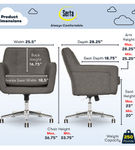 Serta - Ashland Bonded Leather & Memory Foam Home Office Chair - Gray