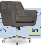 Serta - Ashland Bonded Leather & Memory Foam Home Office Chair - Gray