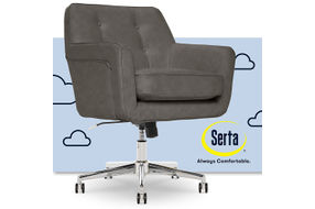 Serta - Ashland Bonded Leather & Memory Foam Home Office Chair - Gray