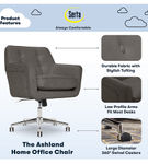 Serta - Ashland Bonded Leather & Memory Foam Home Office Chair - Gray