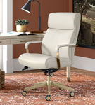 La-Z-Boy - Modern Melrose Executive Office Chair with Brass Finish - Ivory