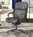 La-Z-Boy - Comfort and Beauty Sutherland Diamond-Quilted Bonded Leather Office Chair - Moon Rock Gr