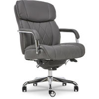 La-Z-Boy - Comfort and Beauty Sutherland Diamond-Quilted Bonded Leather Office Chair - Moon Rock Gr
