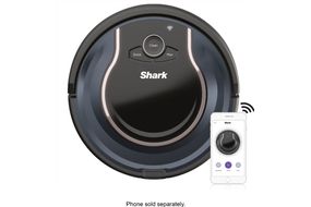 Shark - ION Robot RV761, Wi-Fi Connected, Robot Vacuum with Multi-Surface Cleaning - Black/Navy Blu