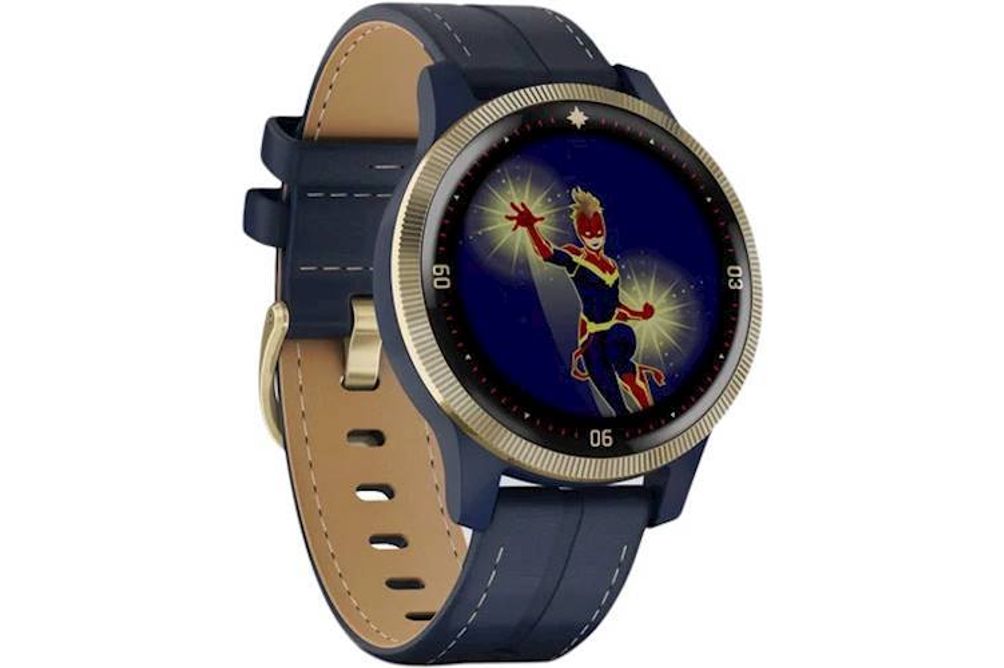 Garmin - Legacy Hero Series Captain Marvel Smartwatch 40mm Fiber-Reinforced Polymer - Danvers Blue