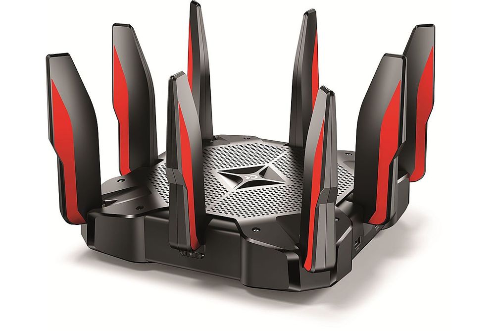 TP-Link - Archer AX11000 Tri-Band Wi-Fi 6 Router - Black/Red