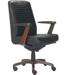 La-Z-Boy - Emerson Bonded Leather Ergonomic Swivel Executive Office Chair - Black