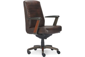 La-Z-Boy - Emerson Bonded Leather Ergonomic Swivel Executive Office Chair - Brown