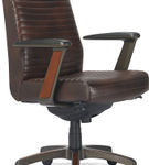 La-Z-Boy - Emerson Bonded Leather Ergonomic Swivel Executive Office Chair - Brown