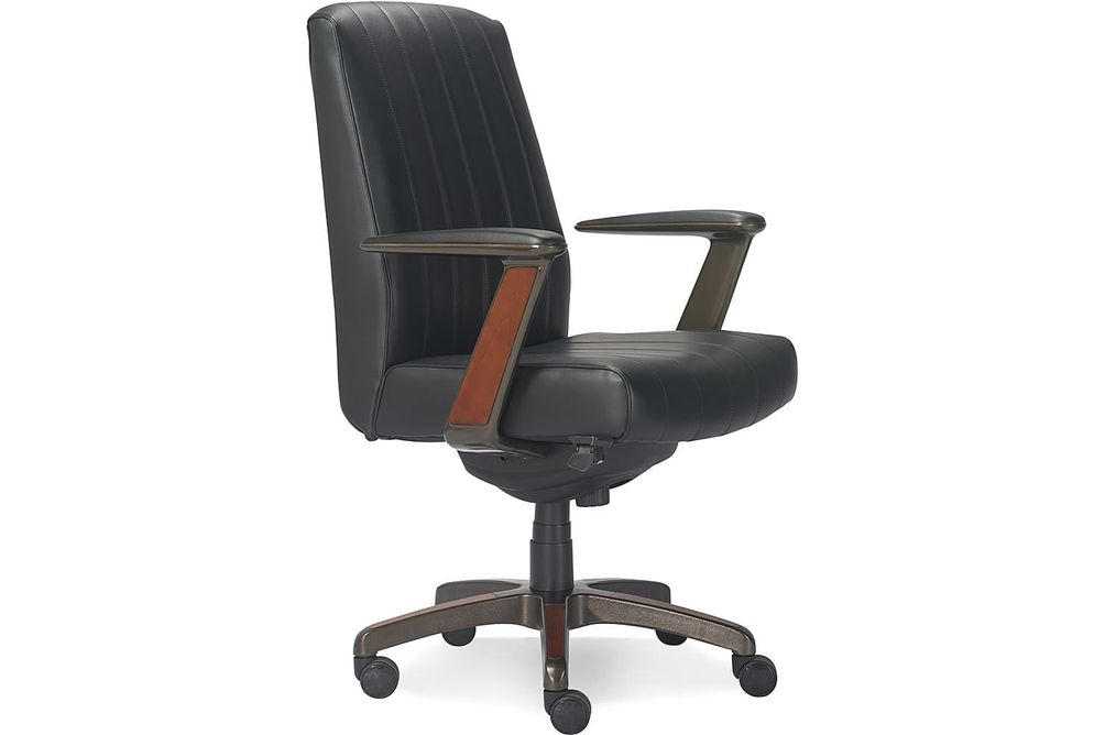 La-Z-Boy - Bennett Bonded Leather Executive High-Back Ergonomic Office Chair - Black