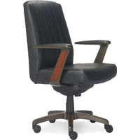 La-Z-Boy - Bennett Bonded Leather Executive High-Back Ergonomic Office Chair - Black