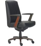 La-Z-Boy - Bennett Bonded Leather Executive High-Back Ergonomic Office Chair - Black