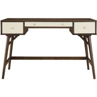 Adore Decor - Sutton Mid-Century Modern Wood 3-Drawer Writing Desk - Dark Brown