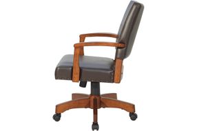 OSP Home Furnishings - Wood Bankers 5-Pointed Star Wood and Steel Office Chair - Espresso