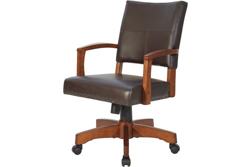 OSP Home Furnishings - Wood Bankers 5-Pointed Star Wood and Steel Office Chair - Espresso