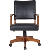 OSP Home Furnishings - Wood Bankers 5-Pointed Star Wood and Steel Office Chair - Black