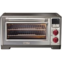 Horno Eléctrico Wolf Gourmet de Acero Inoxidable y picaporte rojo