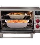 Horno Eléctrico Wolf Gourmet de Acero Inoxidable y picaporte rojo