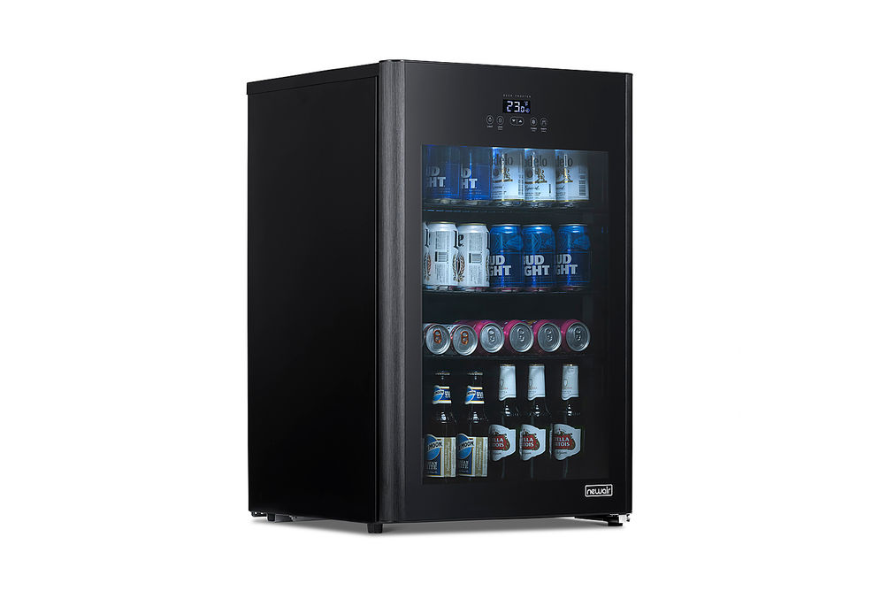 NewAir - 125-Can Beverage Cooler with Glass Door, Party and Turbo Modes, Cools to 23F, Digital Cont