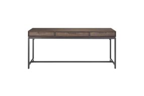 Simpli Home - Banting Rectangular Mid-Century Modern Industrial Solid Rubberwood 3-Drawer Table - W