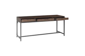 Simpli Home - Banting Rectangular Mid-Century Modern Industrial Solid Rubberwood 3-Drawer Table - W