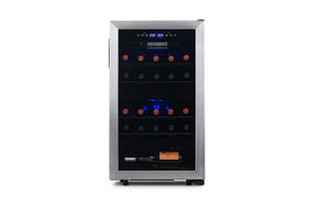 NewAir - Freestanding 28 Bottle Dual Zone Compressor Wine Fridge - Stainless Steel