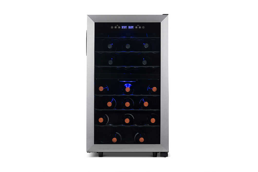 NewAir - Freestanding 43 Bottle Dual Zone Compressor Wine Fridge - Stainless Steel