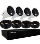 Night Owl - 12 Channel Wired DVR with 4 Wired 4K Ultra HD Spotlight Cameras and 1TB Hard Drive - Wh