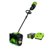 Greenworks - 80V 12 Cordless Brushless Snow Shovel with 2.0 Ah Battery and Rapid Charger - Black/G