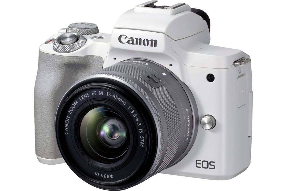 Canon - EOS M50 Mark II Mirrorless Camera with EF-M 15-45mm f/3.5-6.3 IS STM Zoom Lens - White