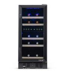 NewAir - 15 Built-in 29 Bottle Dual Zone Compressor Wine Fridge - Black Stainless Steel