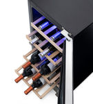 NewAir - 15 Built-in 29 Bottle Dual Zone Compressor Wine Fridge with Recessed Kickplate - Stainles