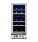 NewAir - 15 Built-in 29 Bottle Dual Zone Compressor Wine Fridge with Recessed Kickplate - Stainles