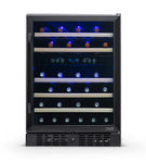 NewAir - 24 Built-in 46 Bottle Dual Zone Compressor Wine Fridge - Black Stainless Steel