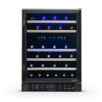 NewAir - 24 Built-in 46 Bottle Dual Zone Compressor Wine Fridge - Black Stainless Steel