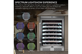 Whynter - Elite Spectrum Lightshow 54 Bottle 24 inch Built-in Wine Refrigerator - Stainless Steel