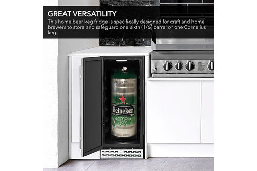 Whynter - Built-in or Freestanding 2.9 cu. ft. Beer Keg Froster Beverage Refrigerator - Stainless S
