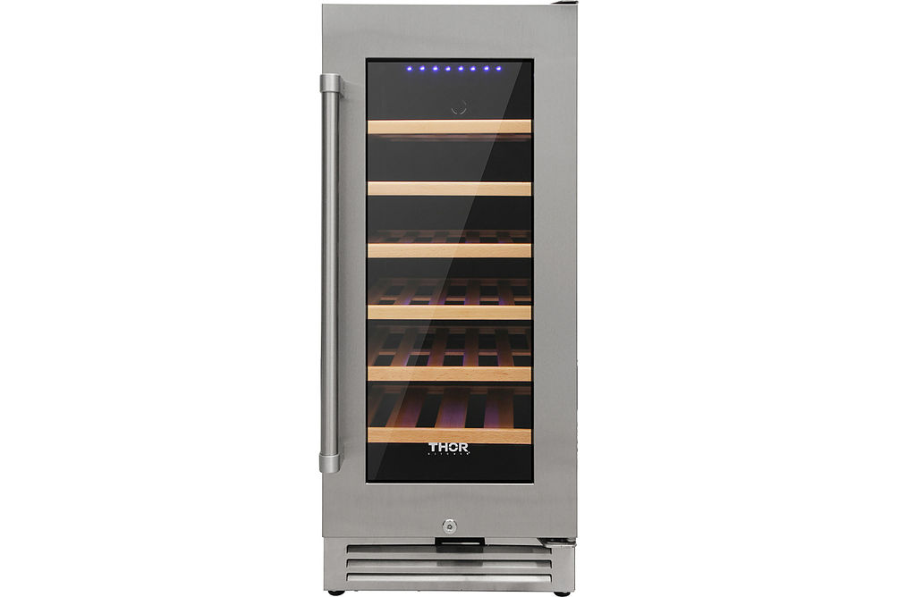 Thor Kitchen - 33 Bottle Built-in Dual Zone Wine and Beverage Cooler - Stainless Steel