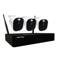 Night Owl - 10 Channel Wi-Fi NVR with 3 Wire Free (Battery) 1080p HD 2-Way Audio Cameras and 1TB Ha