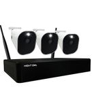Night Owl - 10 Channel Wi-Fi NVR with 3 Wire Free (Battery) 1080p HD 2-Way Audio Cameras and 1TB Ha