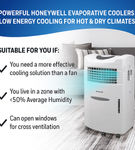 Honeywell - 470 CFM Indoor Evaporative Air Cooler (Swamp Cooler) with Remote Control in White - Whi