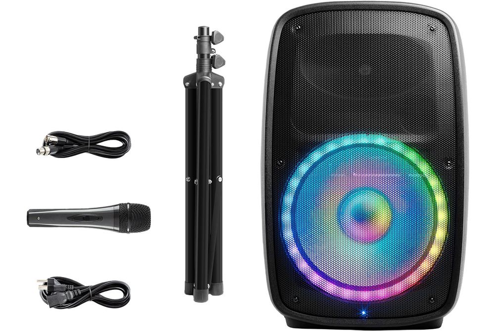 ION Audio - Total PA Glow Max- High-Power Bluetooth Speaker System with Lights - Black