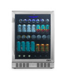 NewAir - 177-Can Built-In Beverage Cooler with Precision Digital Thermostat, Adjustable Shelves, an