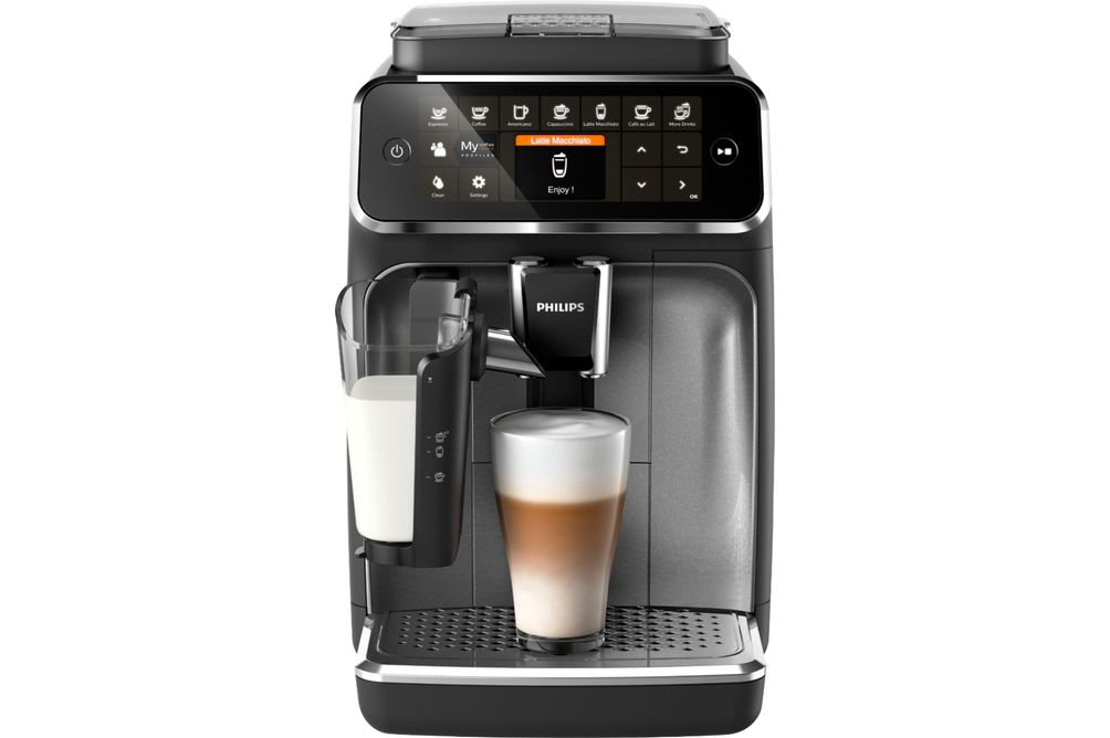 Philips 4300 Series Fully Automatic Espresso Machine with LatteGo Milk Frother, 8 Coffee Varieties