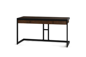 Simpli Home - Erina SOLID ACACIA WOOD Modern Industrial 60 inch Wide Writing Office Desk in - Farmh