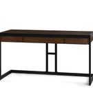 Simpli Home - Erina SOLID ACACIA WOOD Modern Industrial 60 inch Wide Writing Office Desk in - Farmh