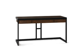 Simpli Home - Erina SOLID ACACIA WOOD Modern Industrial 60 inch Wide Writing Office Desk in - Farmh